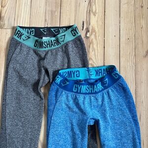 Lot of 2 Gymshark Seamless Leggings Set Blue Grey XS Workout Stretch Activewear